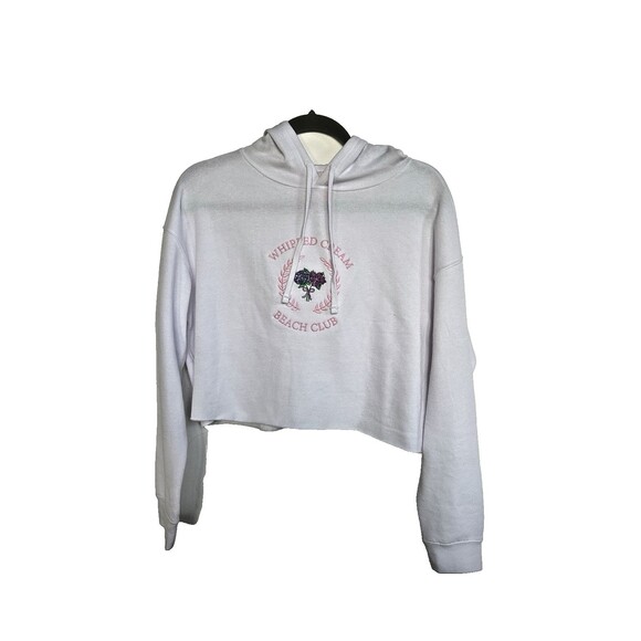 Whipped Cream Women’s Light Weight Cropped Hooded Sweatshirt w/Embroidery Sz S - Picture 6 of 11